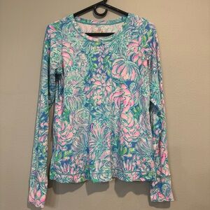 Lilly Pulitzer Luxletic Renay UPF Vibrant Floral Long Sleeve Top M